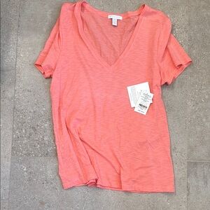 Beyond Yoga Signature Vneck Tee Peach M Brand New